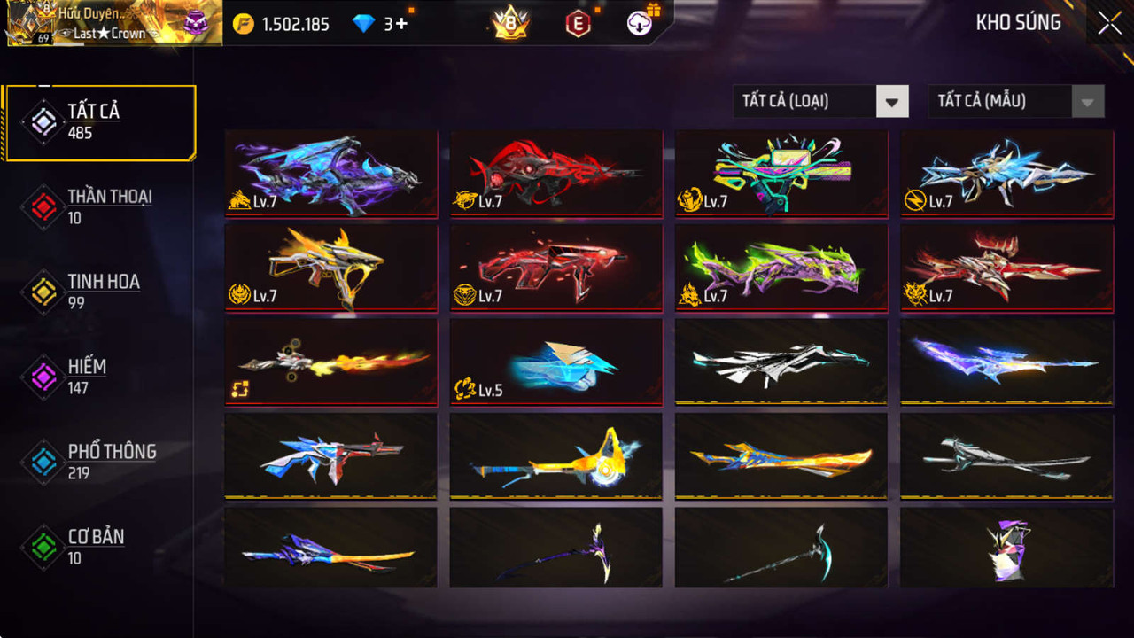 Bán acc Siêu Sale Acc Free Fire